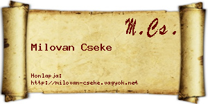 Milovan Cseke névjegykártya